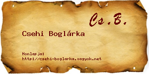 Csehi Boglárka névjegykártya